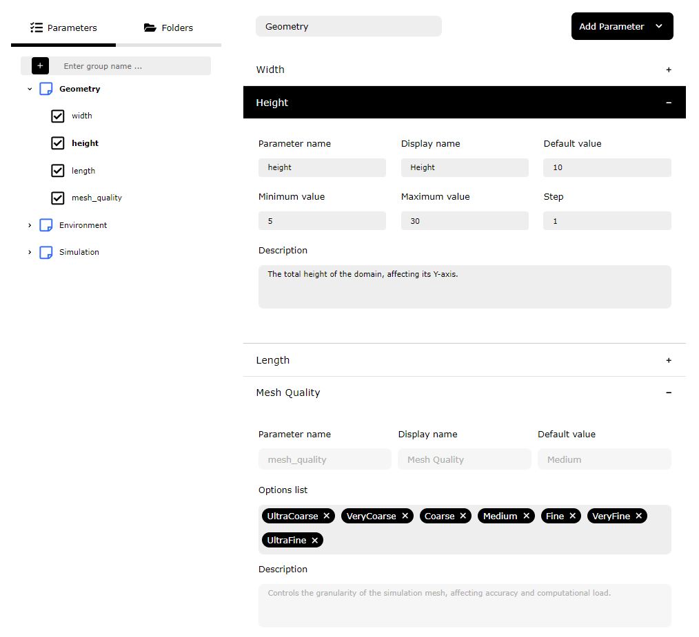 Template-parameters view